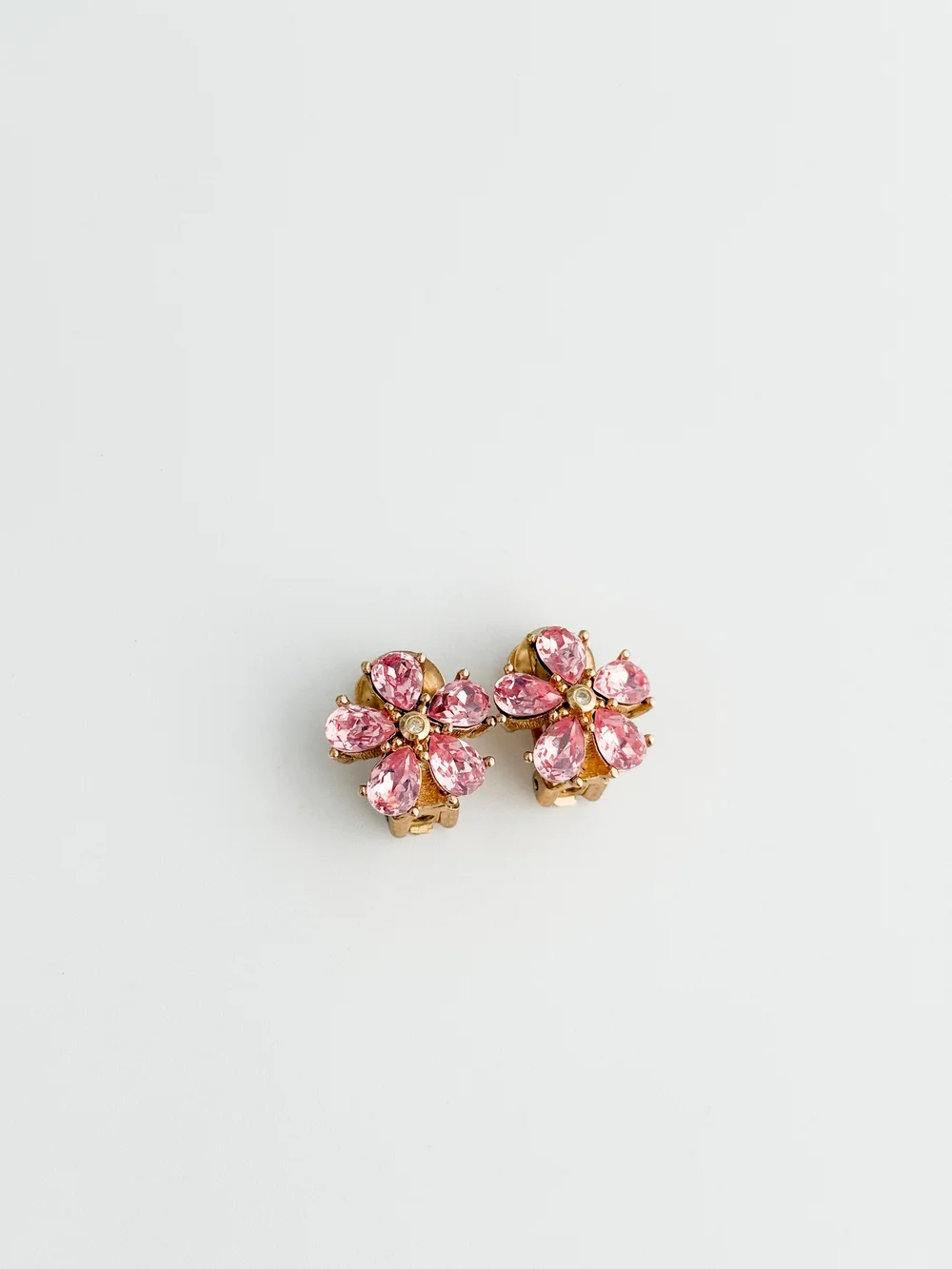 さくらDIOR ピアス Christian Dior Vintage Sakura Cherry Blossom Crystal Clip-On